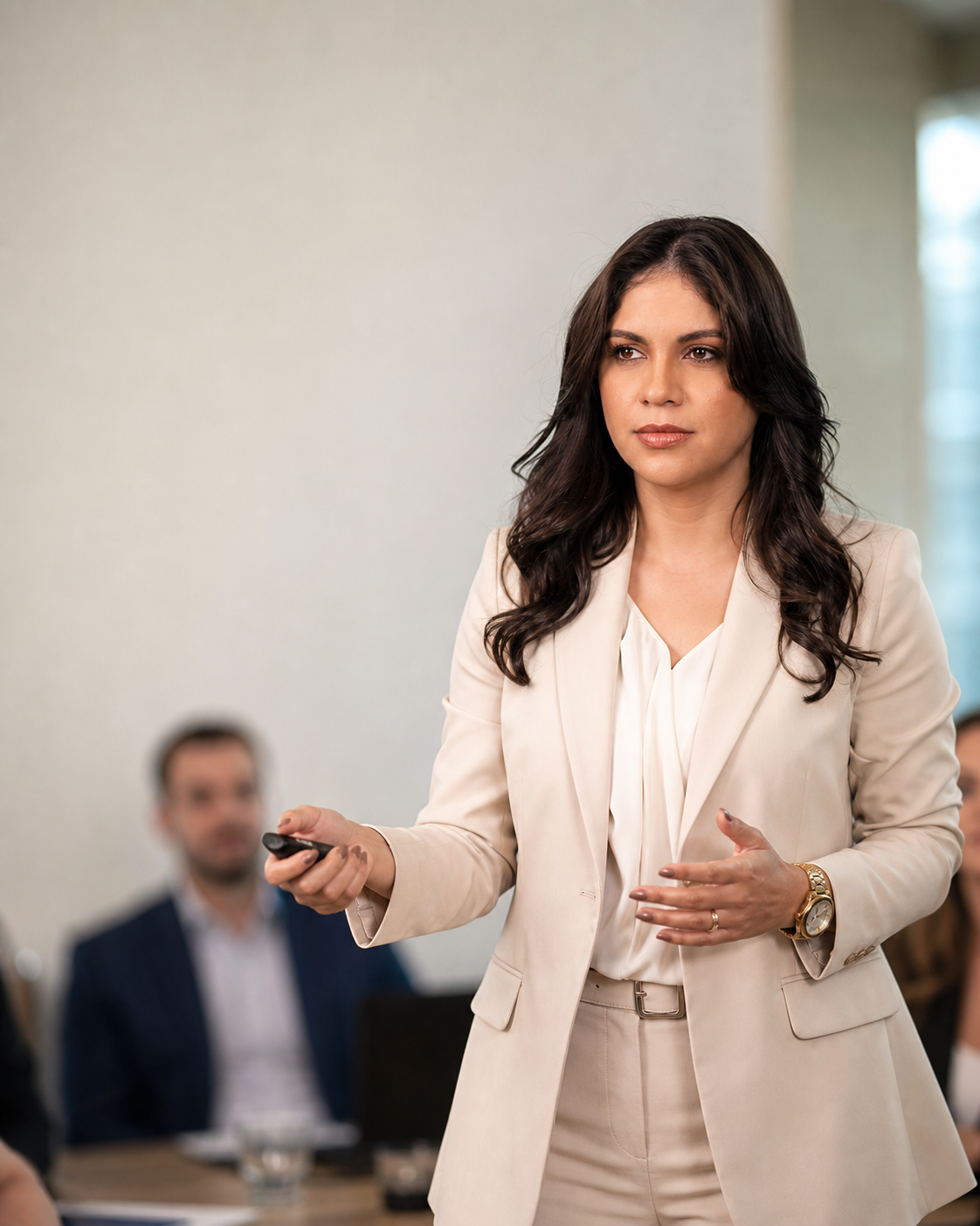Leiliane Slompo apresentando treinamento corporativo